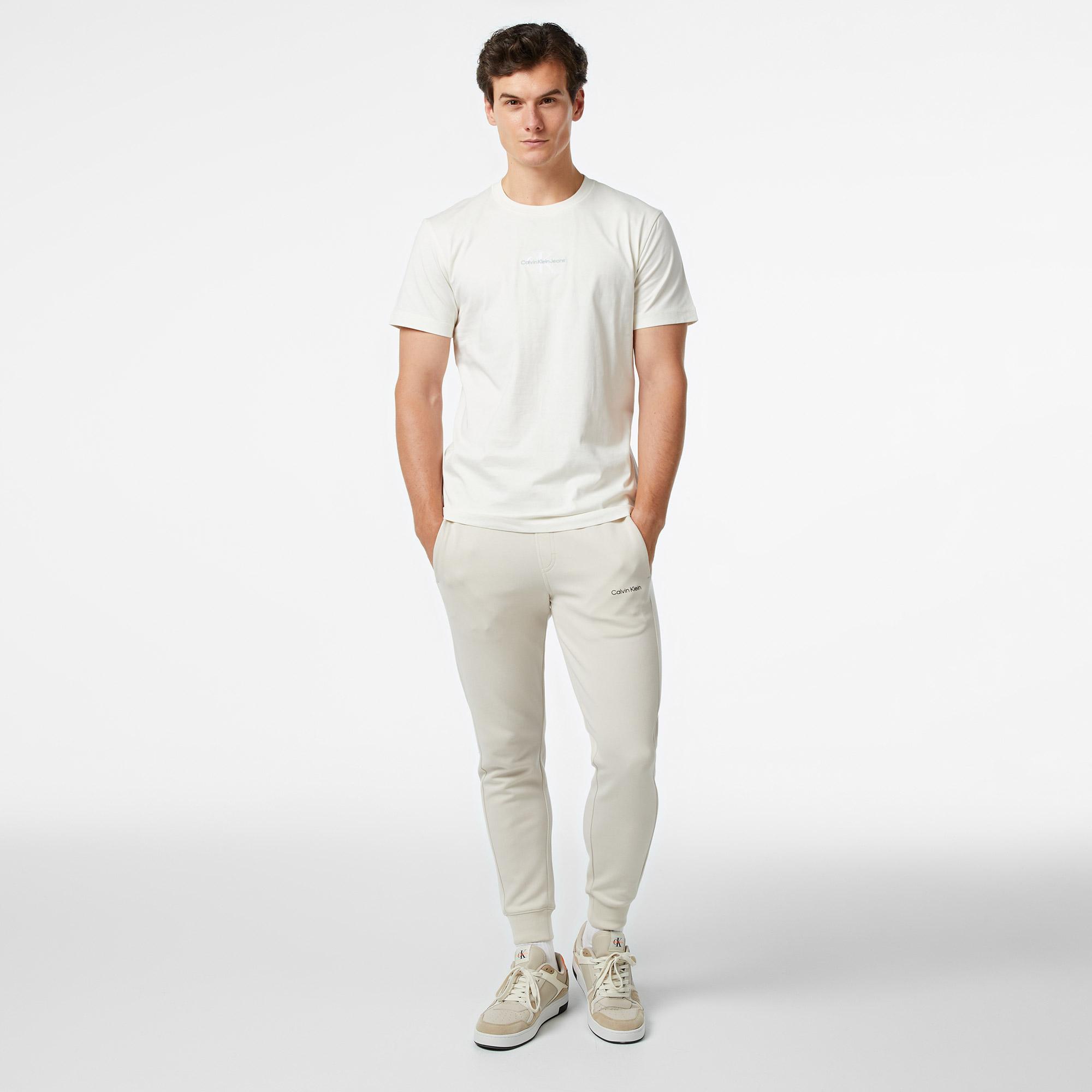 Calvin Klein Jeans Monologo Erkek Beyaz T-Shirt