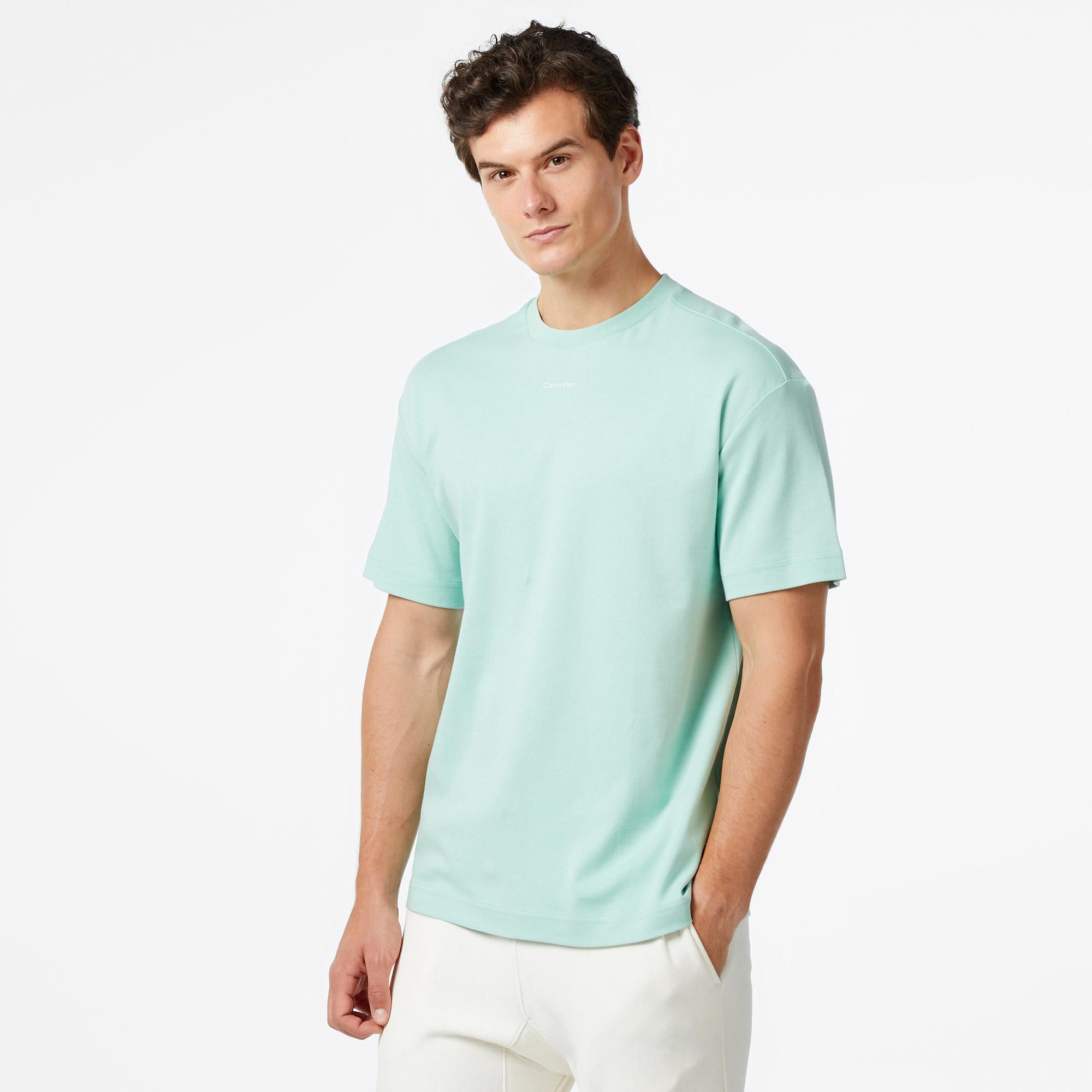 Calvin Klein Nano Logo Interlock Erkek Yeşil T-Shirt