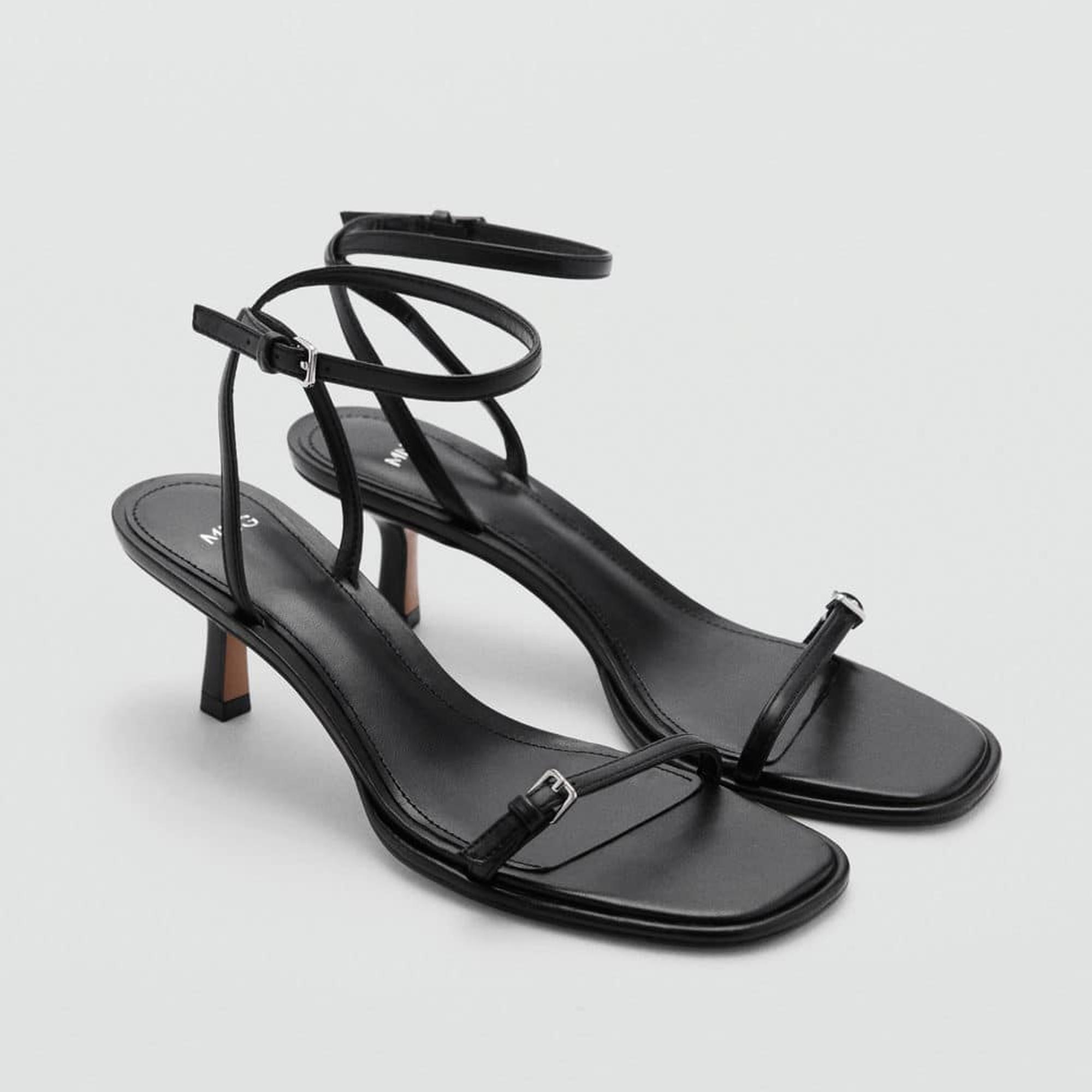 Mango Kadın Tokalı Yüksek Topuklu Sandalet Siyah
