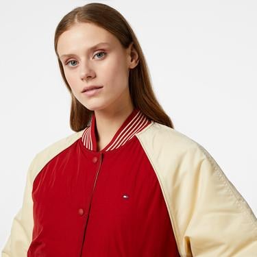  Tommy Hilfiger Varsity Reversible Kadın Kırmızı Ceket