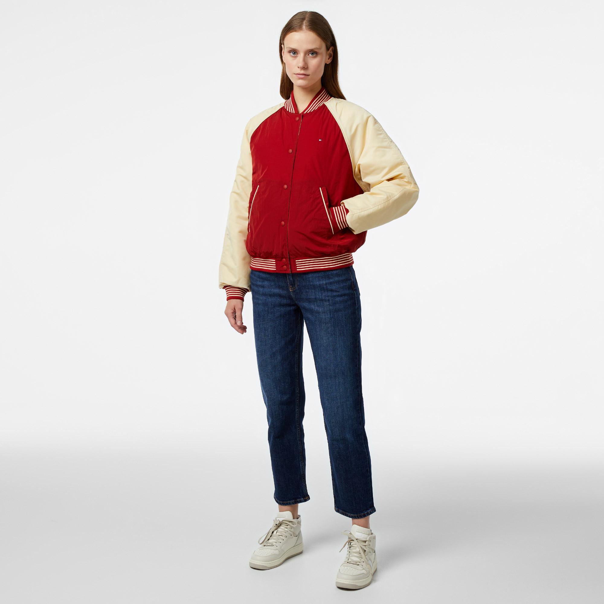 Tommy Hilfiger Varsity Reversible Kadın Kırmızı Ceket