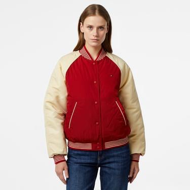  Tommy Hilfiger Varsity Reversible Kadın Kırmızı Ceket