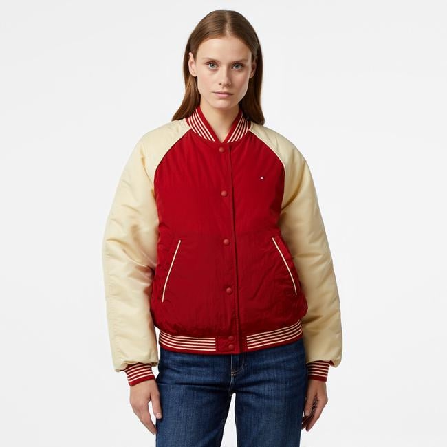  Tommy Hilfiger Varsity Reversible Kadın Kırmızı Ceket