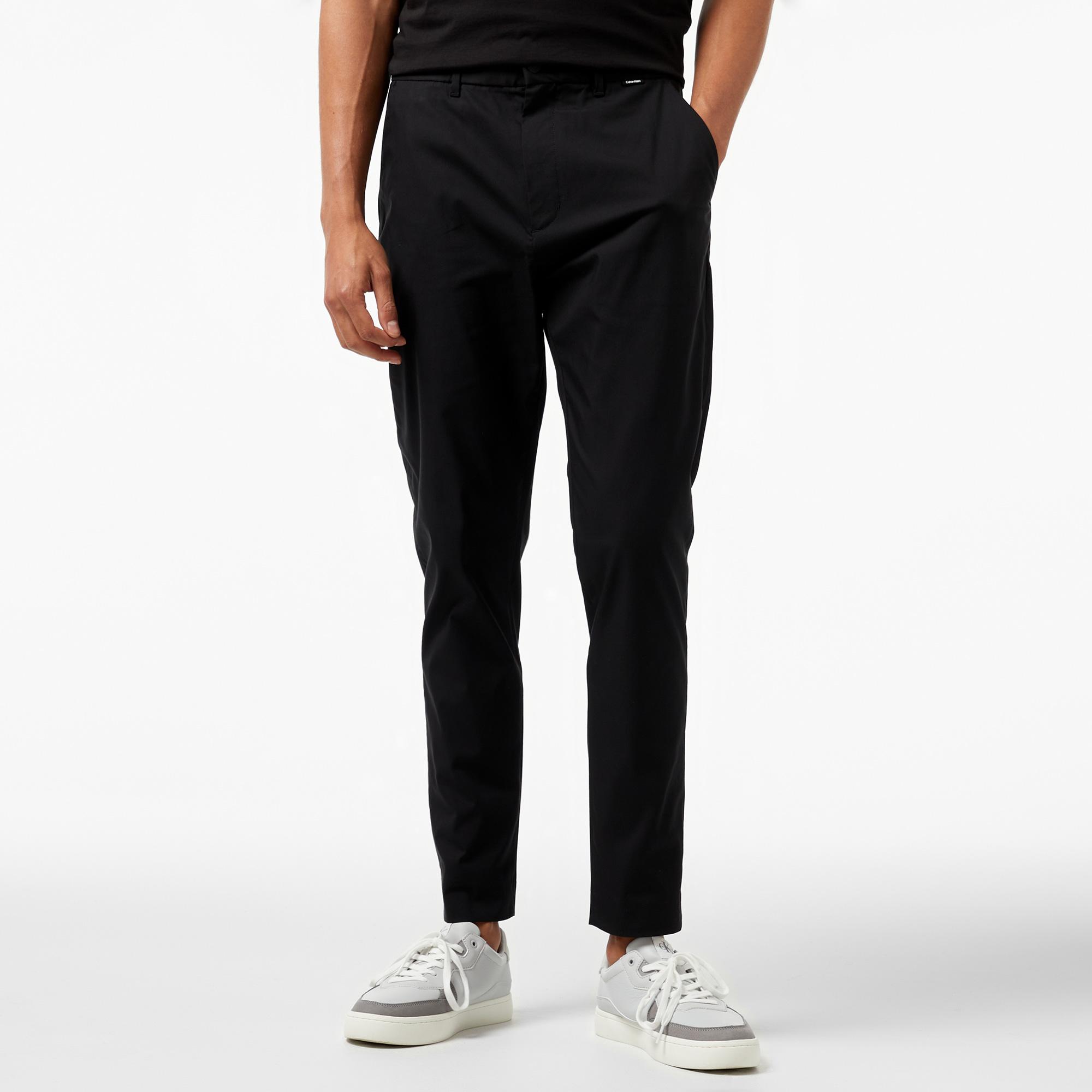 Calvin Klein Tech Cotton Stretch Tapered Erkek Siyah Jogger Pantolon