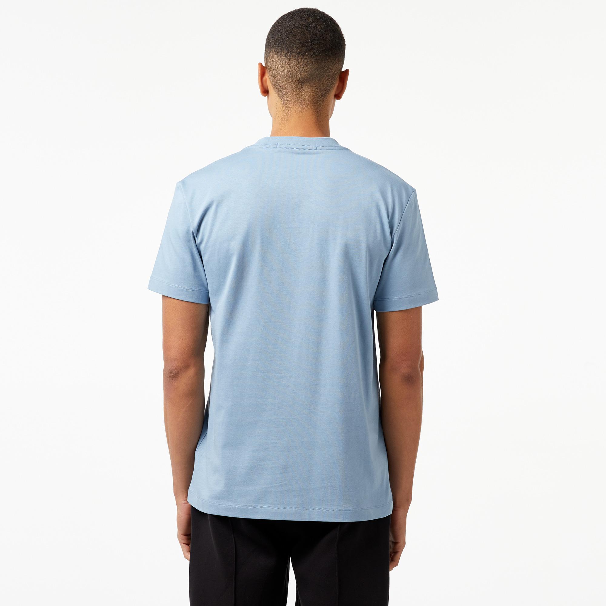 Calvin Klein Jeans Monologo Applique Erkek Mavi T-Shirt