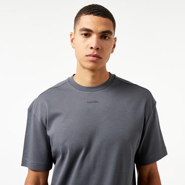  Calvin Klein Nano Logo Interlock Erkek Gri T-Shirt
