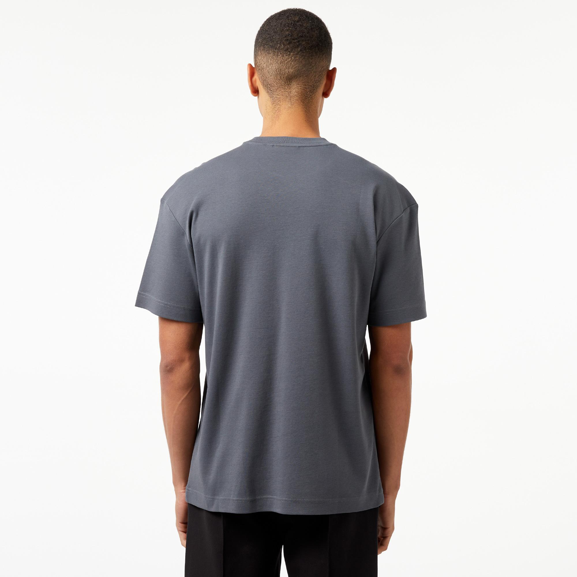 Calvin Klein Nano Logo Interlock Erkek Gri T-Shirt