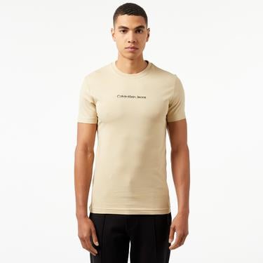  Calvin Klein Jeans Mixed institutional Logo Erkek Haki T-Shirt