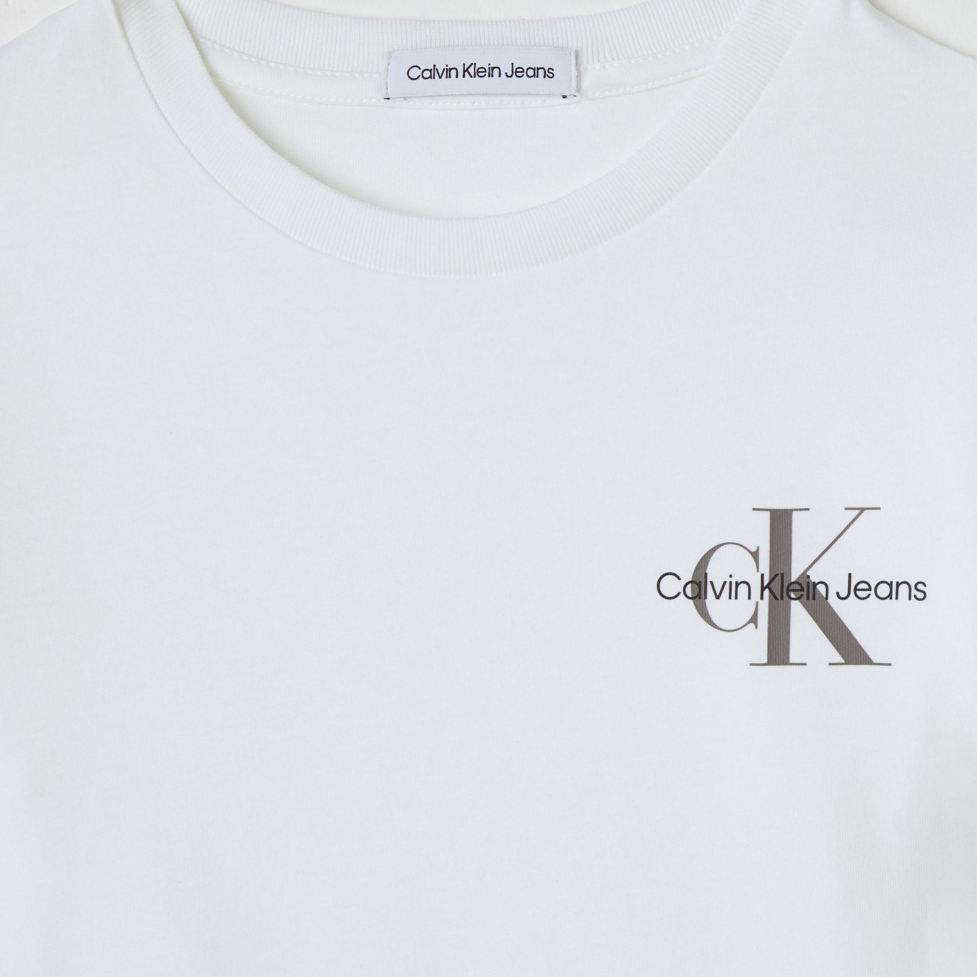 Calvin Klein Jeans Chest Monogram Çocuk Beyaz T-Shirt