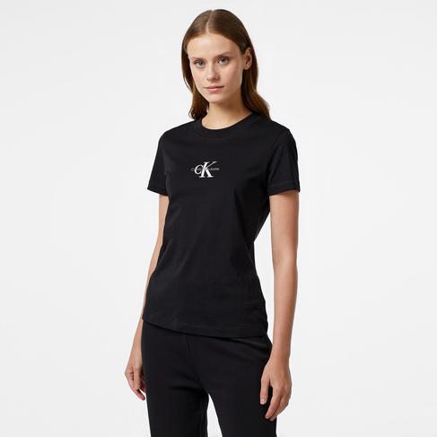 Calvin Klein Jeans Monologo Slim Kadın Siyah T-Shirt