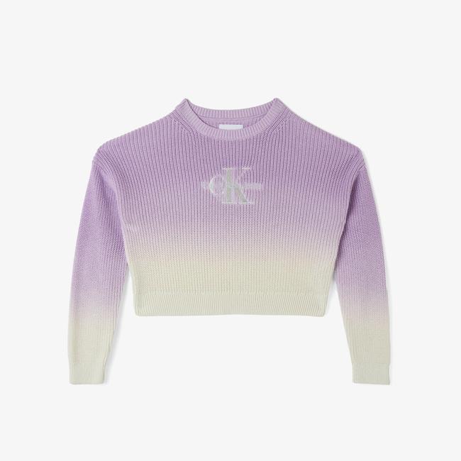  Calvin Klein Jeans Monogram Gradıent Çocuk Mor Kazak