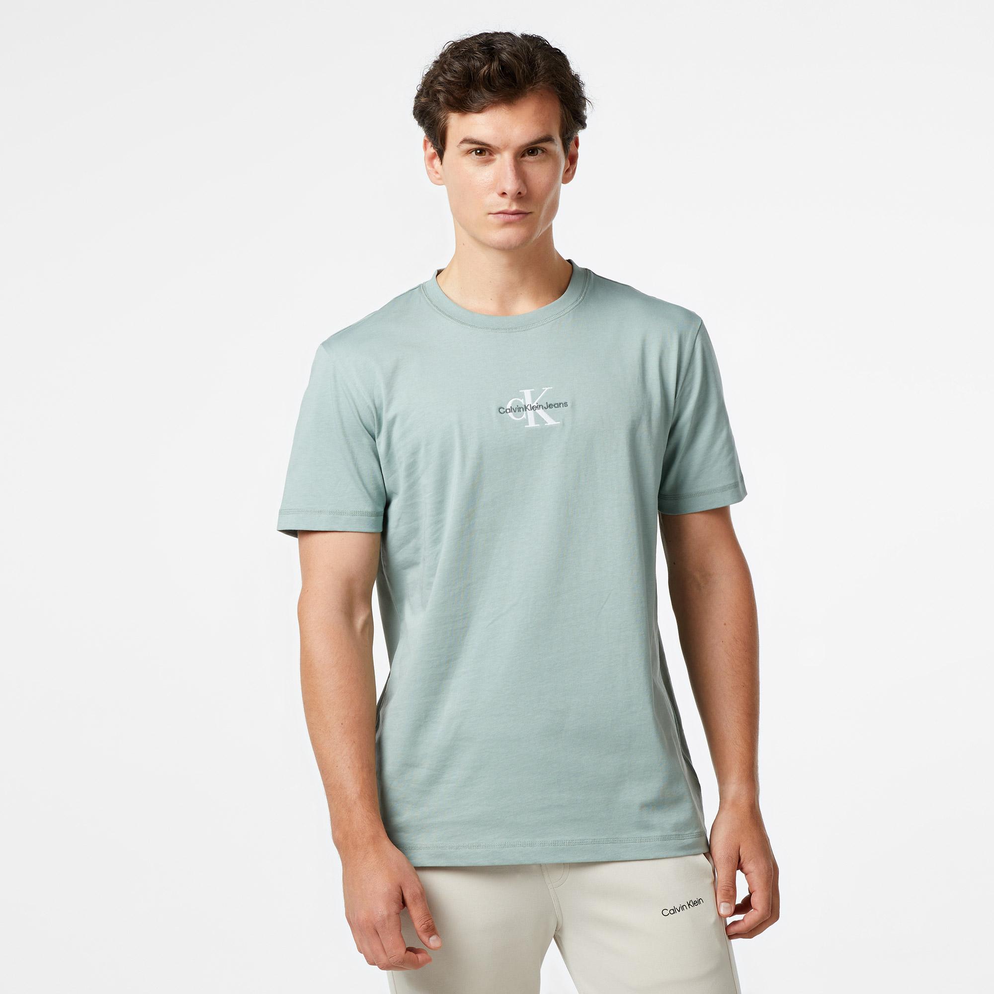 Calvin Klein Jeans Monologo Erkek Gri T-Shirt