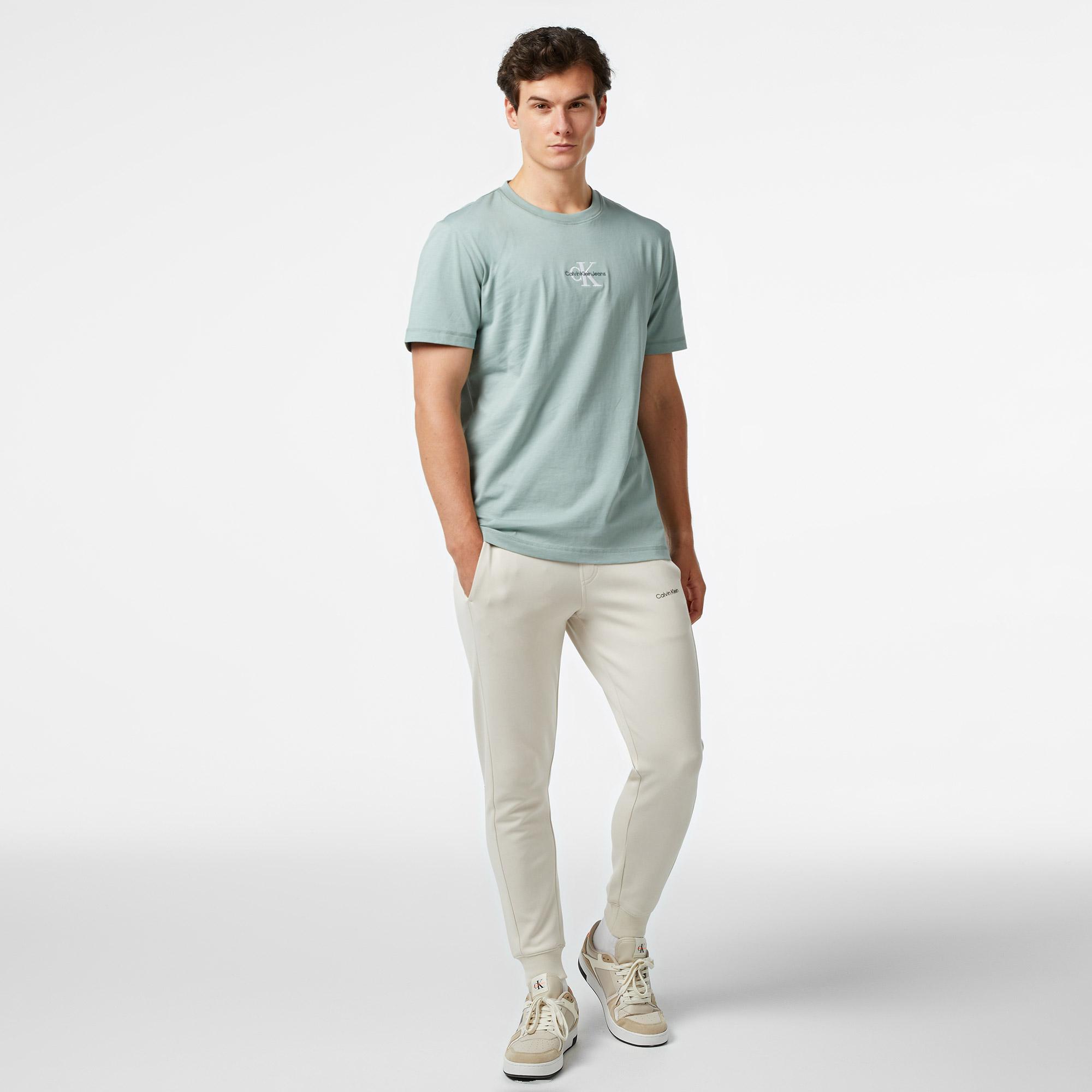 Calvin Klein Jeans Monologo Erkek Gri T-Shirt