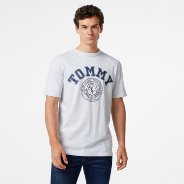  Tommy Hilfiger Jeans Vintage Arch Tommy Erkek Gri T-Shirt