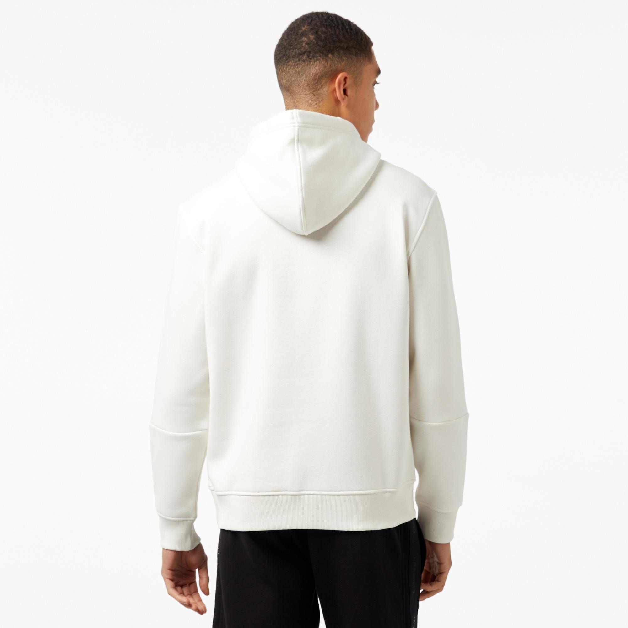 Calvin Klein Jeans Logo Tape Erkek Beyaz Hoodie