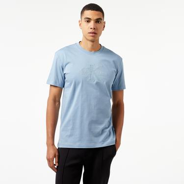  Calvin Klein Jeans Monologo Applique Erkek Mavi T-Shirt