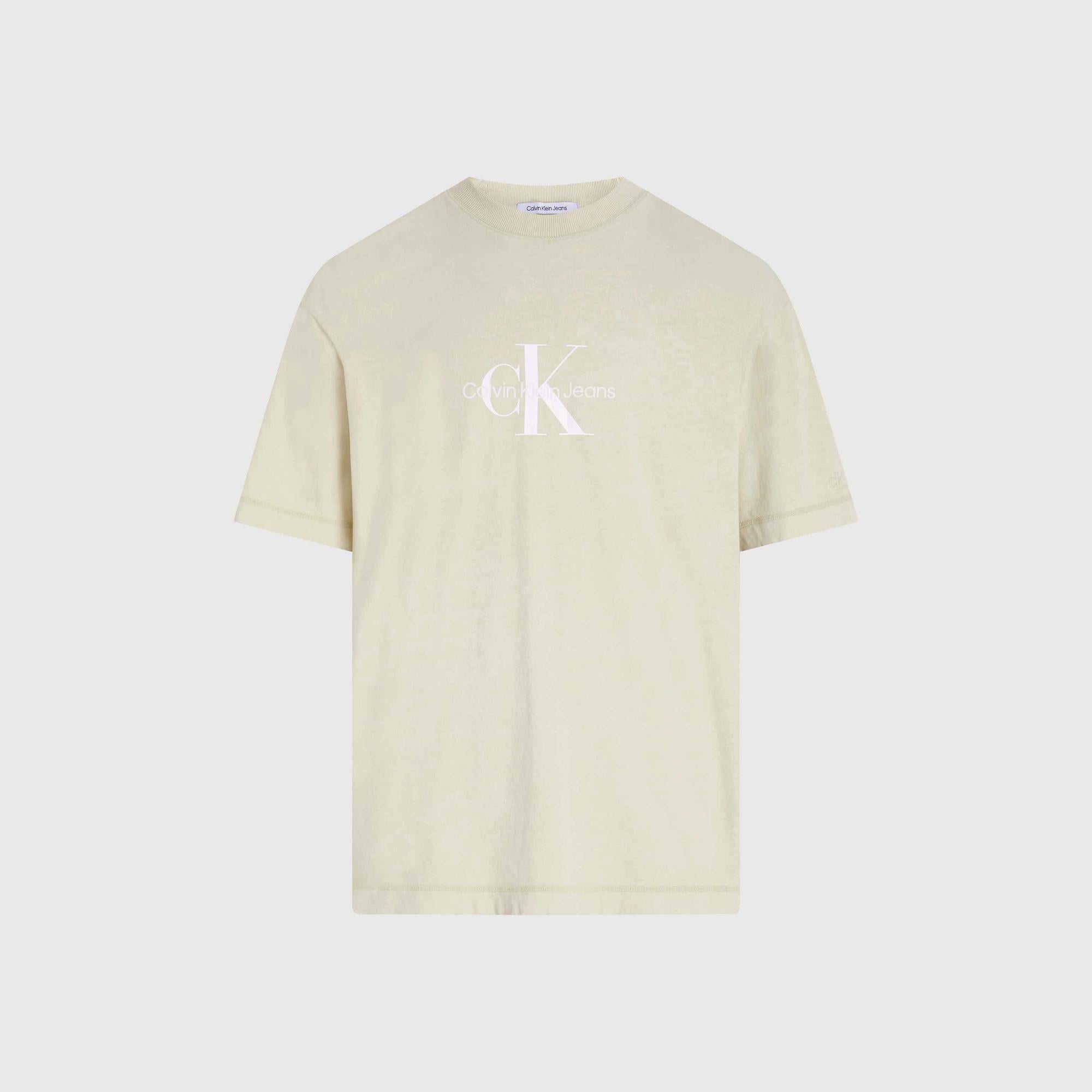 Calvin Klein Jeans Monologo Erkek Bej T-Shirt