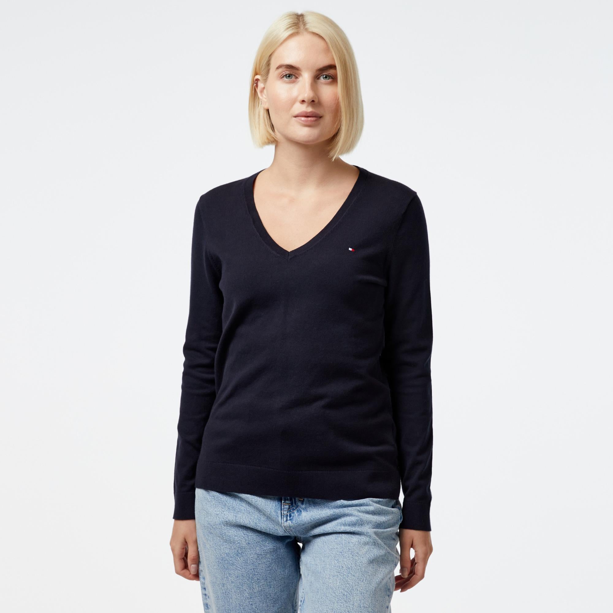 Tommy Hilfiger Kadın Mavi Triko