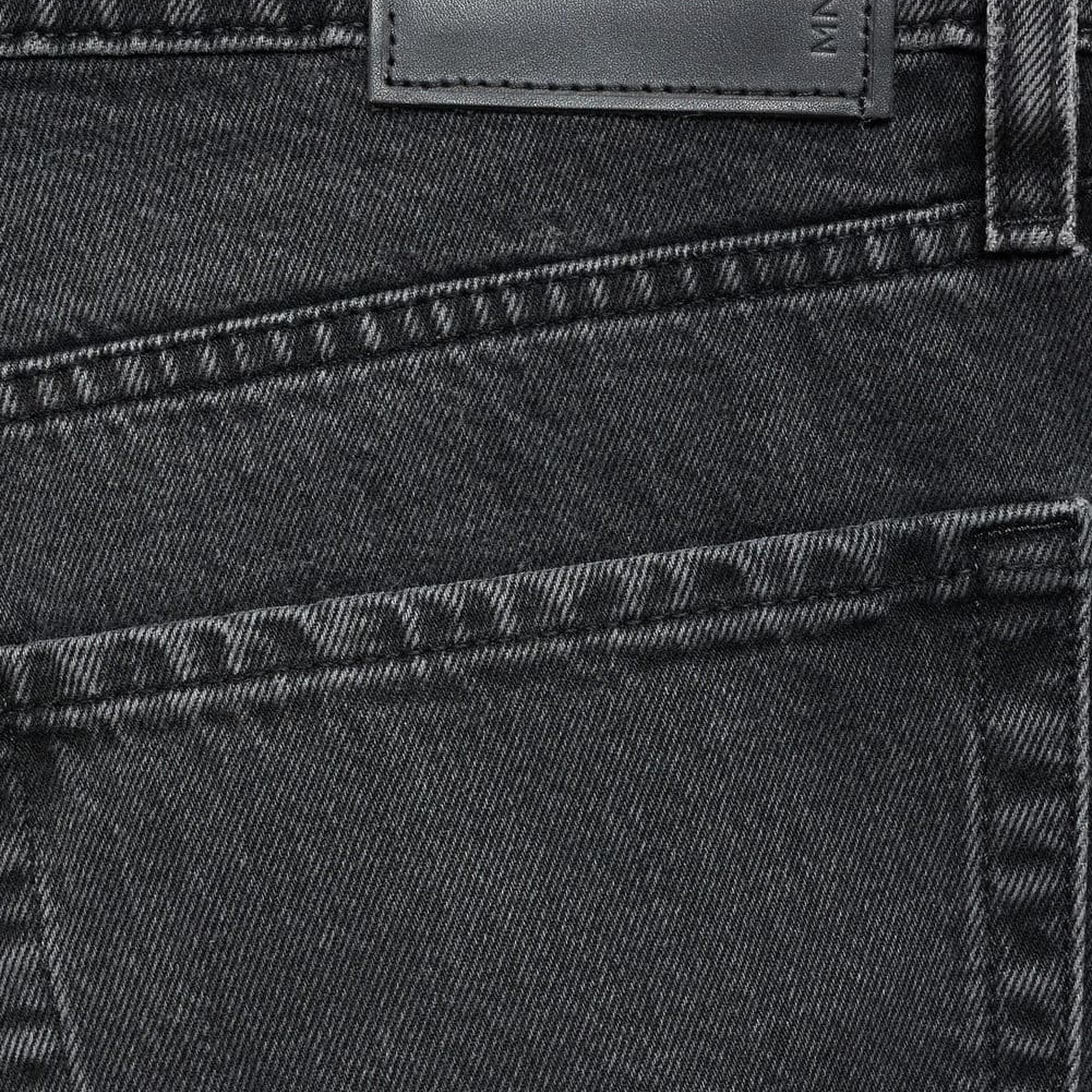 Mango Erkek Koyu Gri Düz Kesim Jean Gri