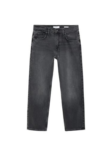  Mango Erkek Koyu Gri Düz Kesim Jean Gri