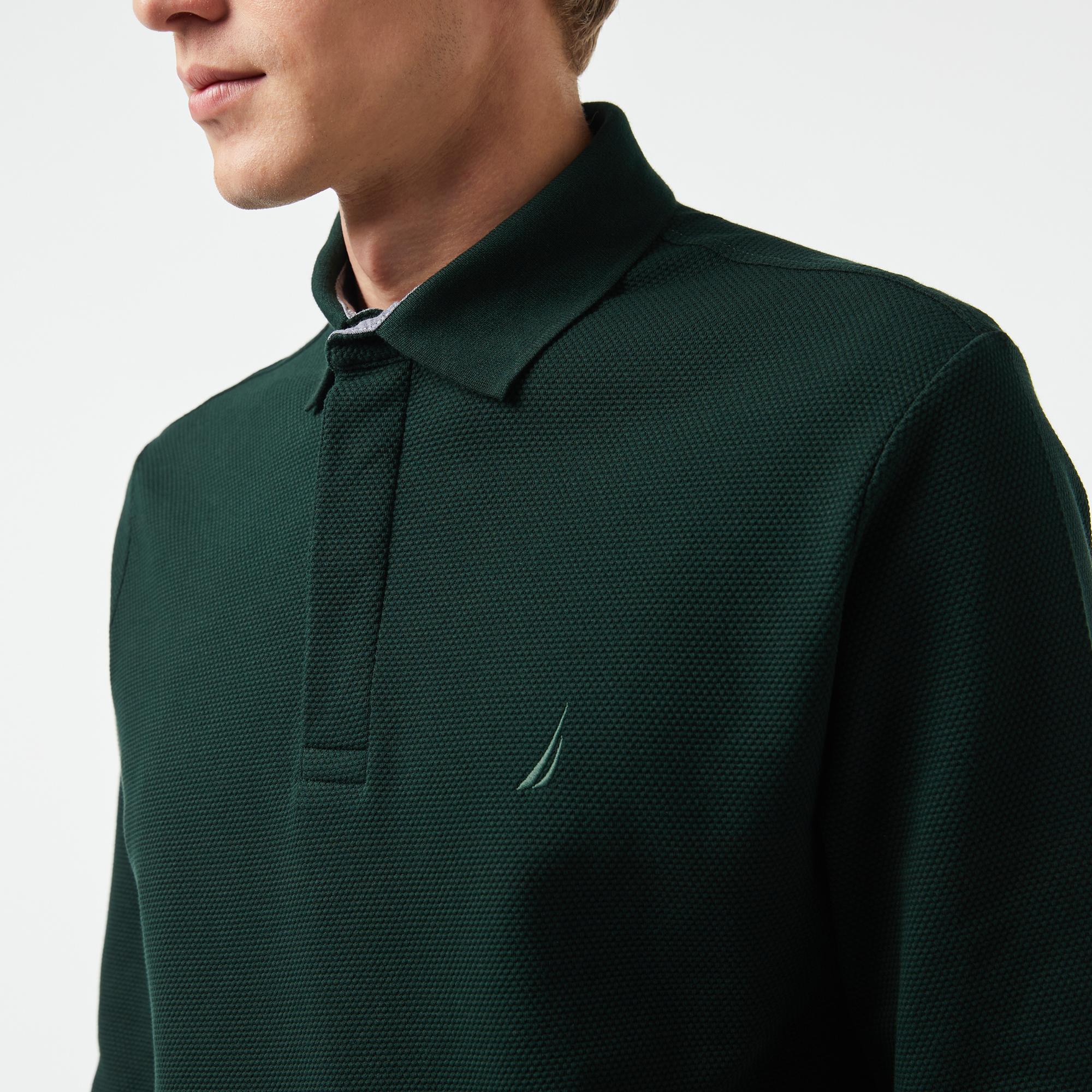 Nautica Erkek Yeşil Slim Fit Uzun Kollu Polo