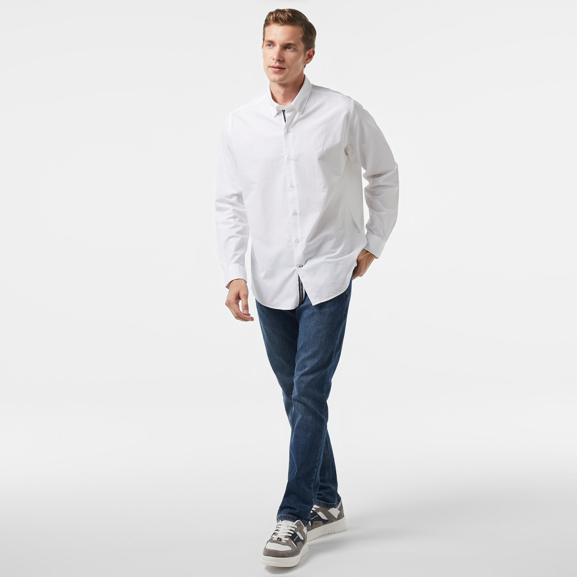 Nautica Erkek Beyaz Classic Fit Gömlek