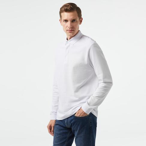  Nautica Erkek Beyaz Slim Fit Uzun Kollu Polo
