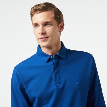  Nautica Erkek Mavi Slim Fit Uzun Kollu Polo