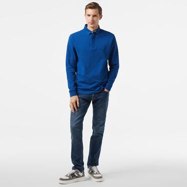  Nautica Erkek Mavi Slim Fit Uzun Kollu Polo