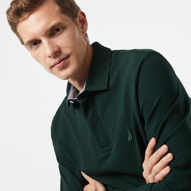  Nautica Erkek Yeşil Slim Fit Uzun Kollu Polo