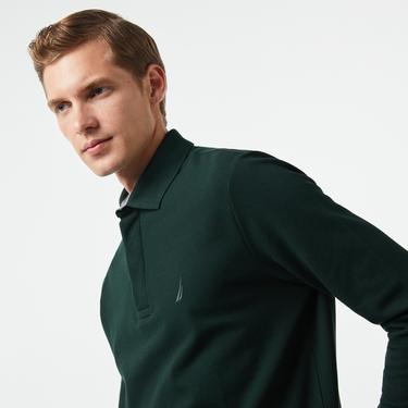  Nautica Erkek Yeşil Slim Fit Uzun Kollu Polo
