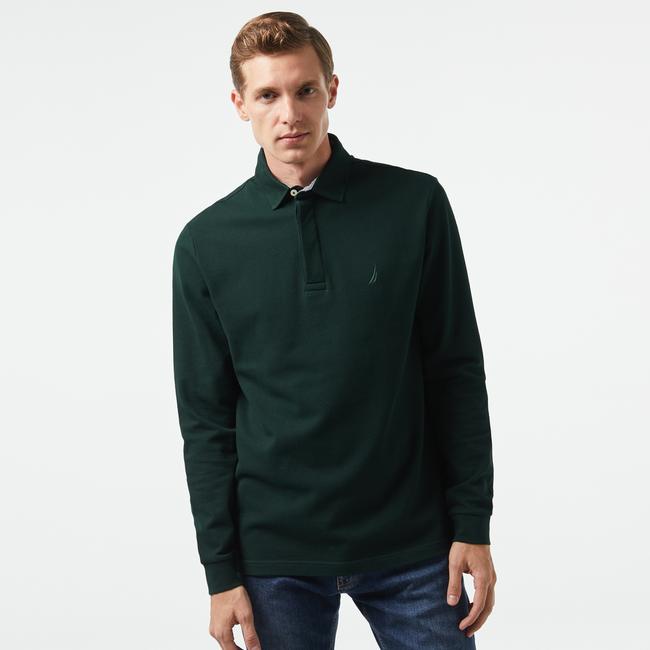  Nautica Erkek Yeşil Slim Fit Uzun Kollu Polo