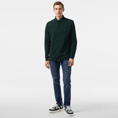  Nautica Erkek Yeşil Slim Fit Uzun Kollu Polo
