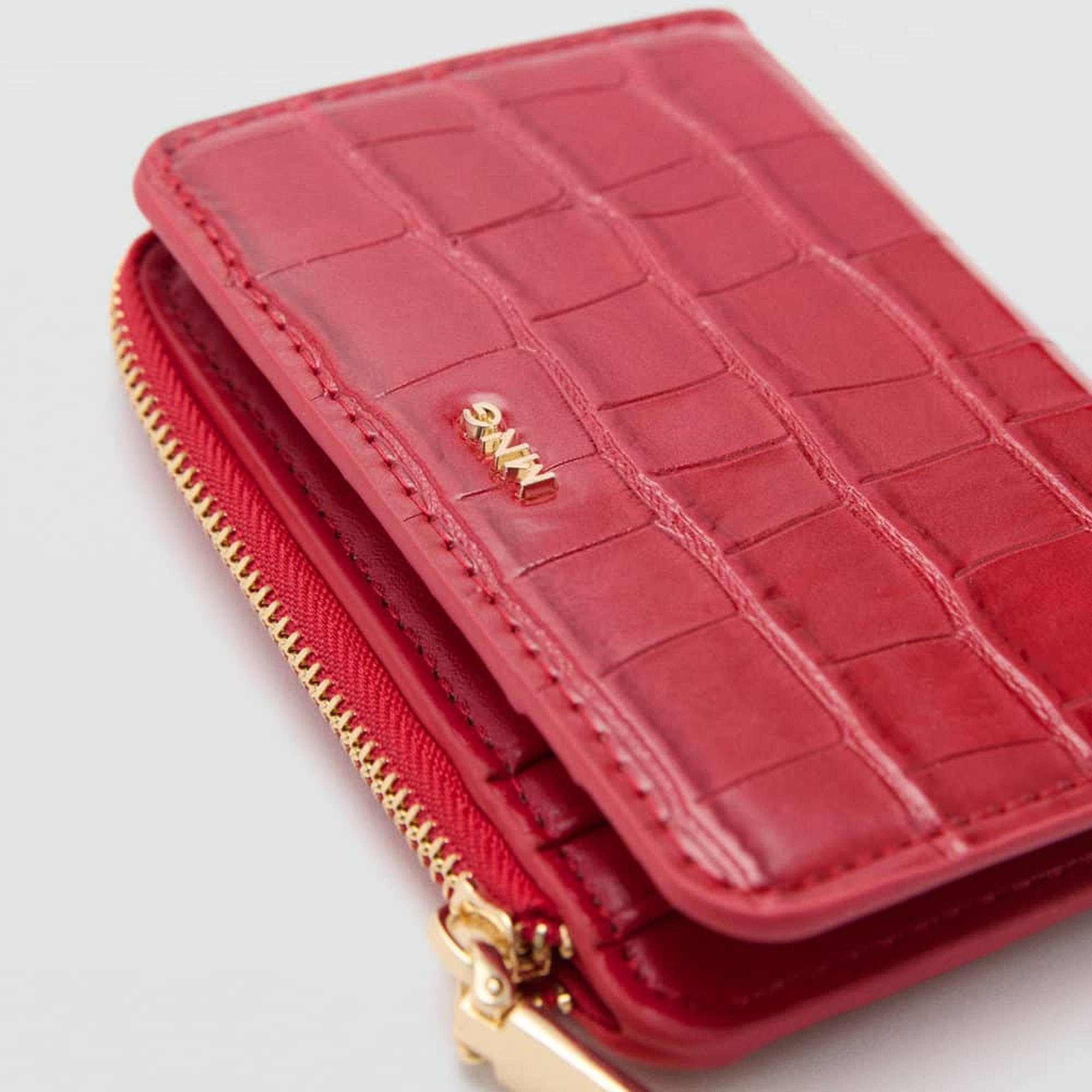 Mango Kadın Timsah Derisi Görünümlü Cüzdan Kirmizi