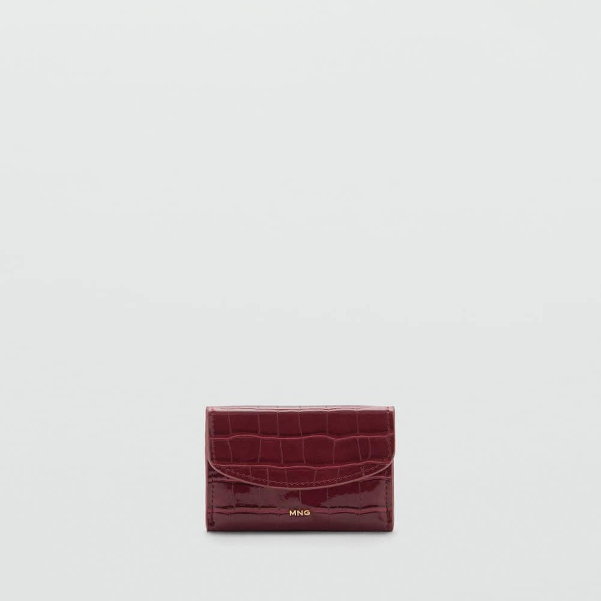 Mango Kadın Timsah Derisi Görünümlü Bozuk Para Cüzdanı Bordo