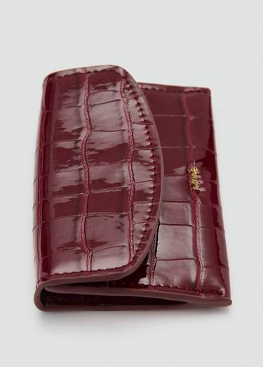  Mango Kadın Timsah Derisi Görünümlü Bozuk Para Cüzdanı Bordo