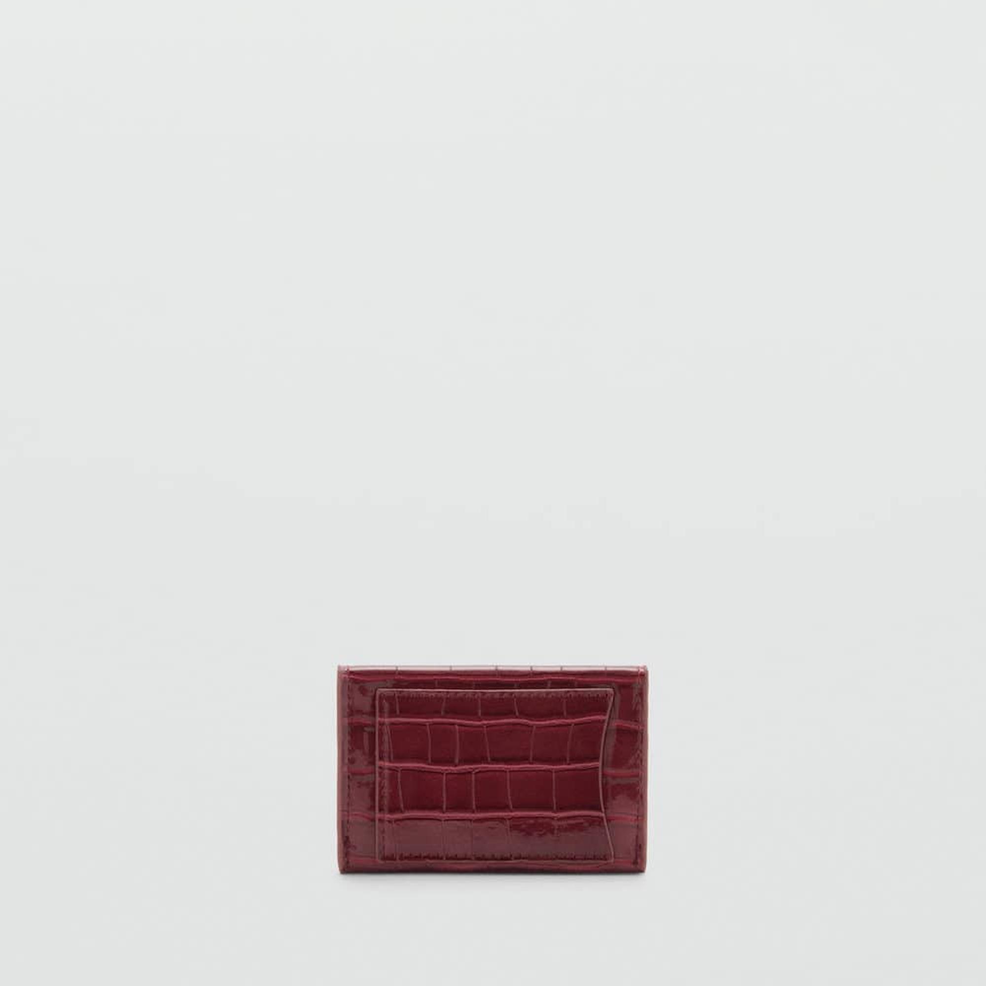 Mango Kadın Timsah Derisi Görünümlü Bozuk Para Cüzdanı Bordo