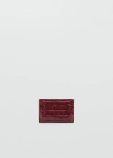  Mango Kadın Timsah Derisi Görünümlü Bozuk Para Cüzdanı Bordo