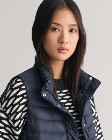  GANT Kadın Lacivert Dik Yaka Kaz Tüyü Yelek