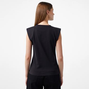  Calvin Klein Jeans Woven Label Loose Muscle Kadın Siyah T-Shirt