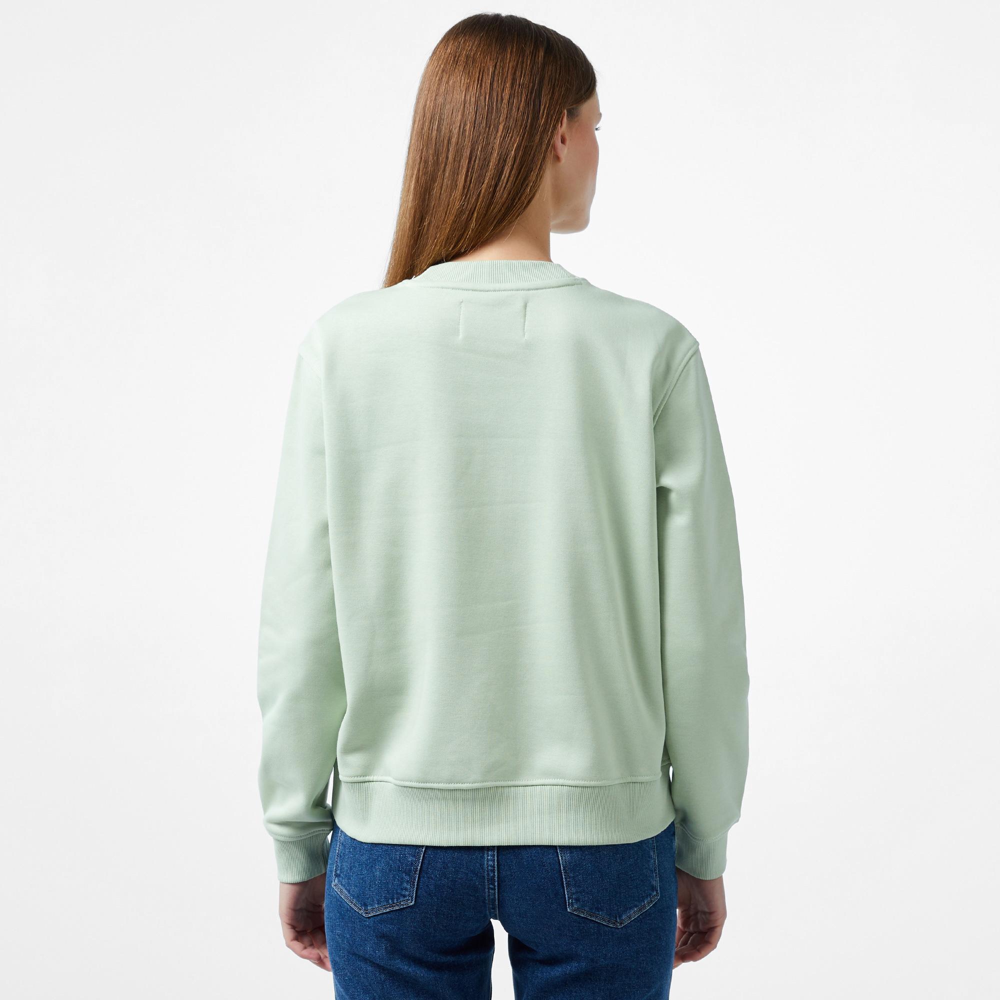 Calvin Klein Jeans institutional Crew Neck Kadın Yeşil Sweatshirt