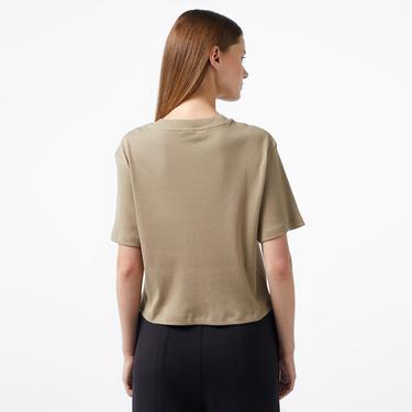  Puma Classıcs Ribbed Relaxed Kadın Haki T-Shirt