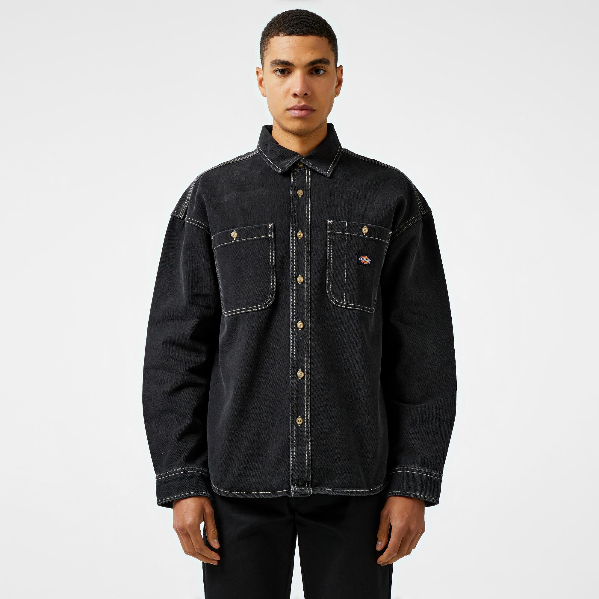 Dickies Houston Uzun Kollu Erkek Siyah Gömlek