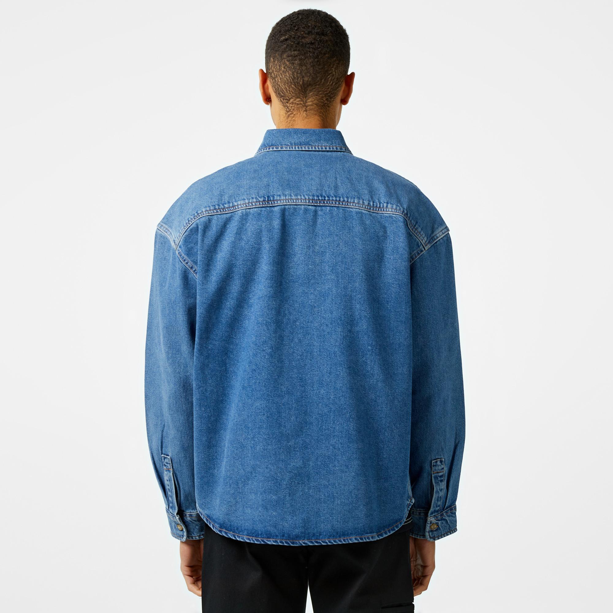 Dickies Houston Uzun Kollu Erkek Mavi Kot Gömlek