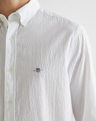  GANT Erkek Beyaz Regular Fit Düğmeli Yaka Gömlek