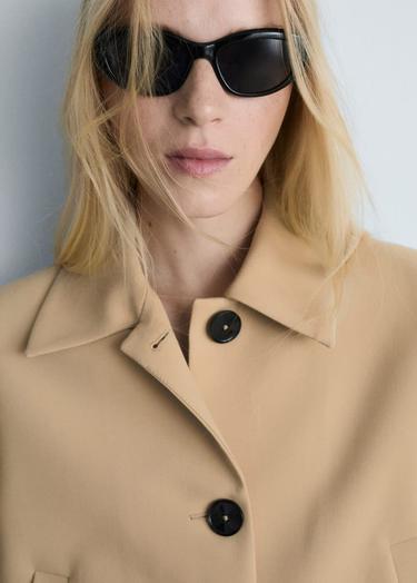  Mango Kadın Düğmeli Kalıplı Ceket Kahverengi