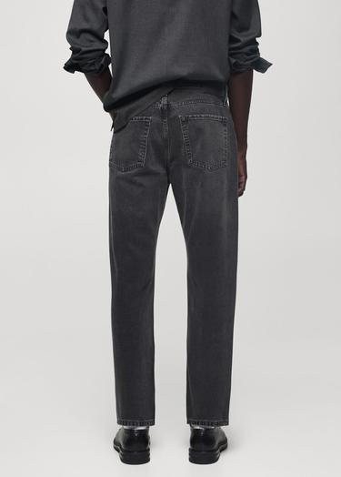  Mango Erkek Koyu Gri Düz Kesim Jean Gri