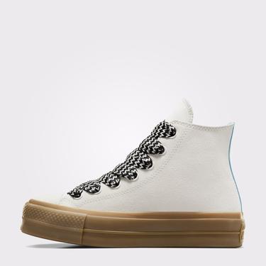  Converse Chuck Taylor All Star Lift Kadın Krem Süet Platform Sneaker