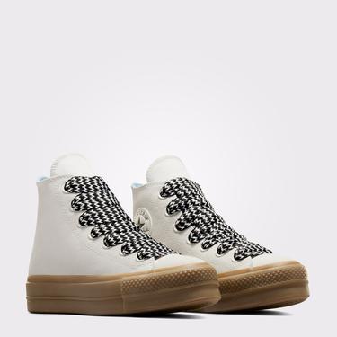  Converse Chuck Taylor All Star Lift Kadın Krem Süet Platform Sneaker