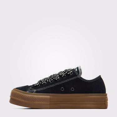  Converse Chuck Taylor All Star Lift Kadın Siyah Süet Platform Sneaker